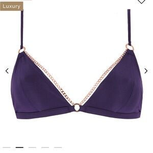 NWT Fleur Du Mal Chain Luxe Silk Triangle Bra